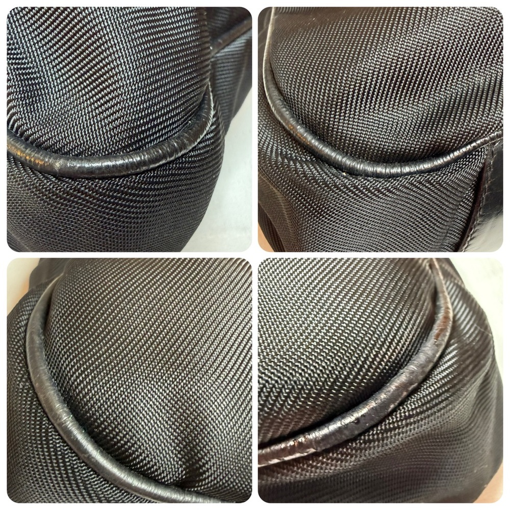Gucci Vintage Bamboo Handle Nylon Shoulder Bag Black Made in Italy - Picture 6 of 13
